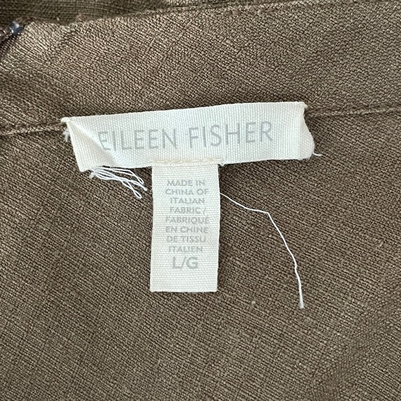 Eileen Fisher Linen Blend Olive Green Dress, EUC, Large - Picture 8 of 15